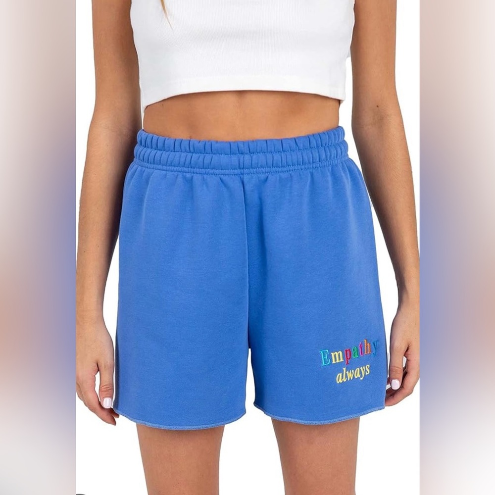 NWOT The Mayfair Group Empathy Always Royal Blue Sweatshorts M/L